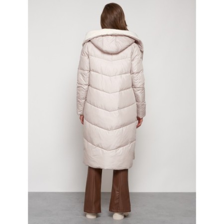Coat insulated winter female, size 54, beige color-7