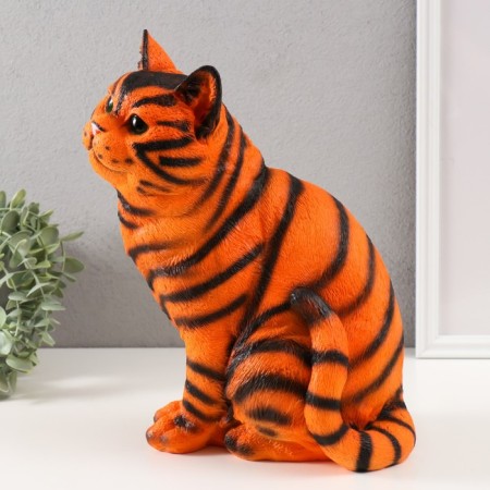 The piggy bank "Cat Tiger Color" height is 31.5 cm, width 16 cm, length 24 cm.-4