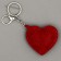 Soft toy "heart" with rhinestones, on a key fob, 7 cm, red color