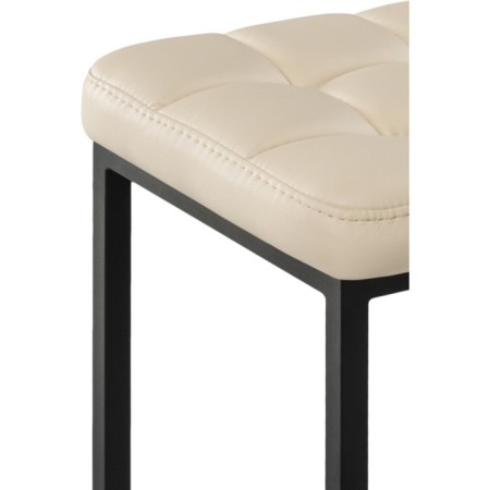 Baya Metal/Eco -leather stool, black/beige 35x35x45 cm-3