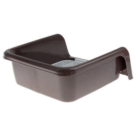 Dog toilet with high sides and a removable mesh 42x41x16 cm, brown-3