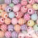 A set of plastic beads "Astra", ornament and English. alphabet, round 8 mm, 20 g, multi -colored 1020842