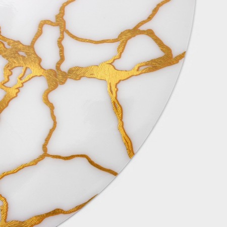 Serving napkin on the table "marble", d = 38 cm, white color-1