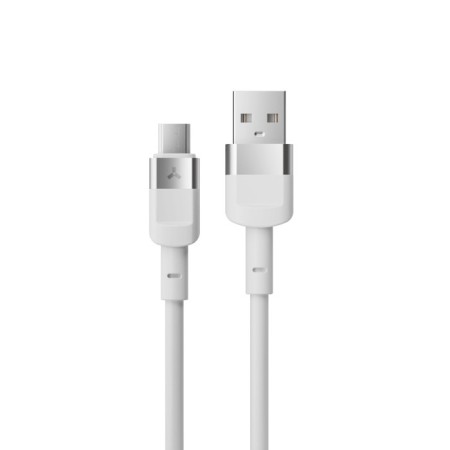Cable Accesstyle AM24 -T100, MicroUSB - USB, 2.4 A, TPU, fast charging, 1 m, white