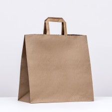 Paper Kraft package, flat handle32 x 18 x 32 cm, 90 g/m²