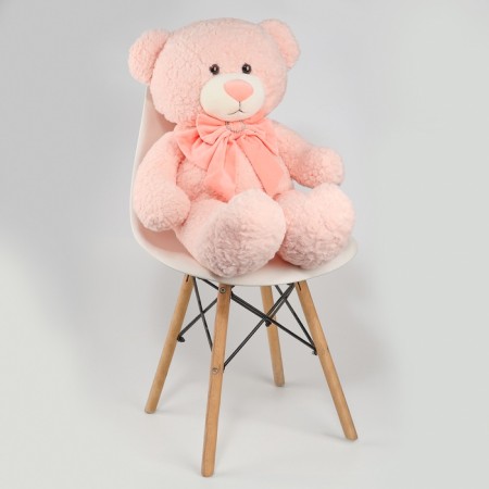 Soft toy "Bear", with a bow, 80 cm, pink color-3