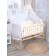 A set of sides in a crib with a canopy "Bear plays"