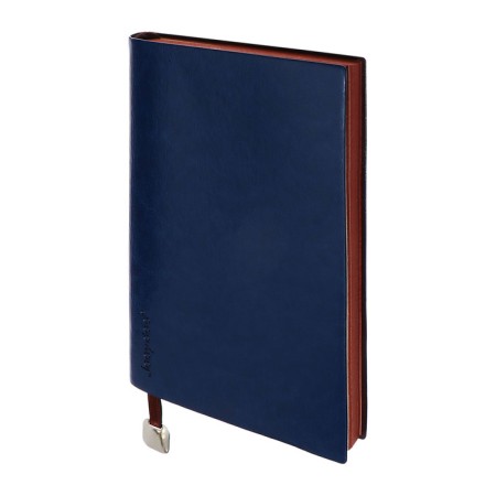 Organizer, B6, 116 sheets, cage, leatherette cover, brown cut, blue-1