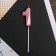 Candle for the cake, the number "1", pink.