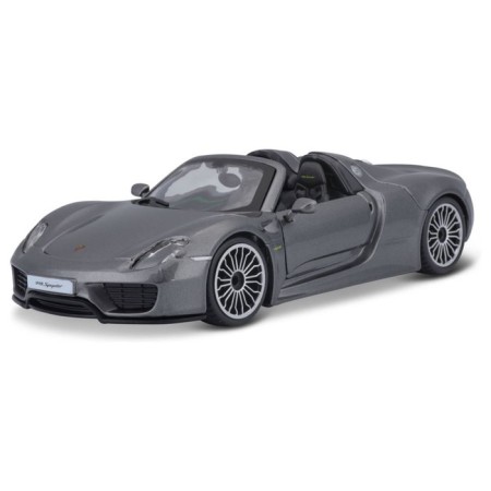 BBURAGO Porsche 918 SPYDER, DIE-CAST, 1:24, opening doors, gray gray.