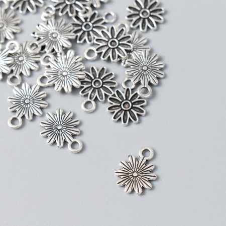 Decor for creativity Metal "Little Chamomile" silver 1x1.3 cm
