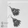 Hanging earrings "Ethnic" drop with leaves, color black silver, 6 cm