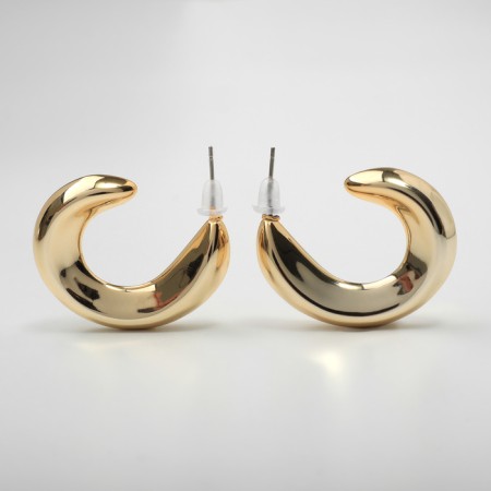 Earrings Plastic "Maya" krug, color gold-2