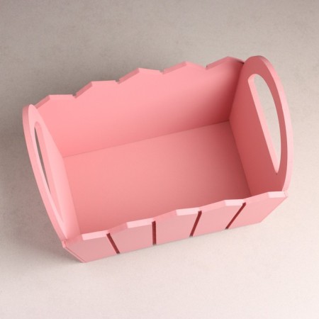 Kashpo wooden 25 × 16 × 17 cm "Maria", side pens, MDF, pink coral-2