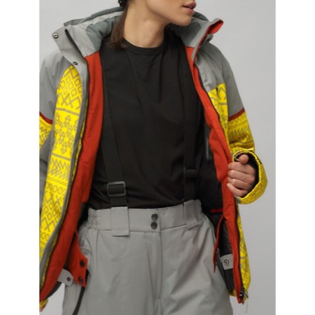Ski suit female, size 56, yellow color-8