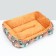 Animal bed lying + rotary rug, 50 x 40 x 15 cm, beige-gray