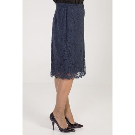 Female skirt, size 64, dark blue color-4