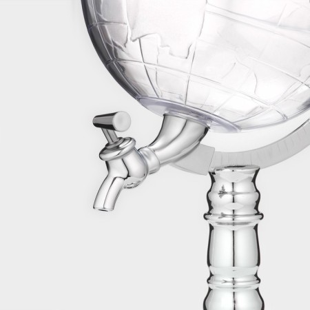 Beer Tower with a funnel "Earth ball", 1.9 l, silver color-2