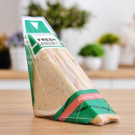 Packaging for sandwich, green, 23.5 x 5.5 cm