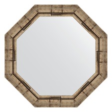 Mirror in the baguette frame, silver bamboo 73 mm, 64x64 cm
