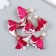 Decor Textile "Flower 2 colors with pearls. Raspberry and white" set 6 pcs 3 cm