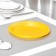 Plastic plastic disposable dining room, d = 20.5 cm, yellow color