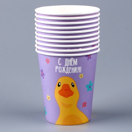 A one -time paper glass "Happy Birthday", duck ", 250ml-3
