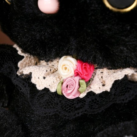 Soft toy "cat" with beads, 22 cm, black color-3