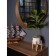 Ficus in a cement pot with a stand of MDF, 140 × 140 × 690 mm, green / white / beige color