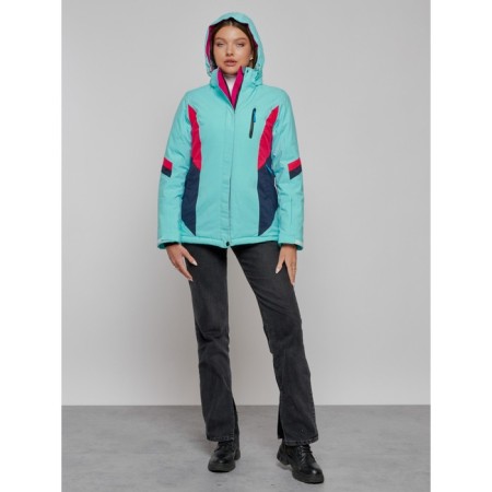 Ski jacket women's winter, size 46, turquoise color-16