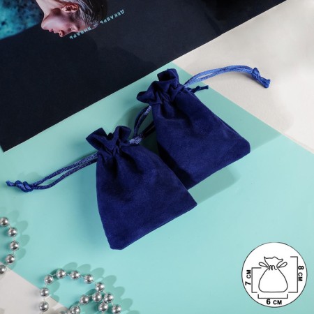 Velvet bag "Classics", 6 × 8, blue color
