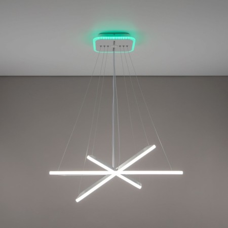 Suspended chandelier Citilux "Neon Smart" CL731AK110E 80x80x120 cm, 3x46.67W, LED, white color-15