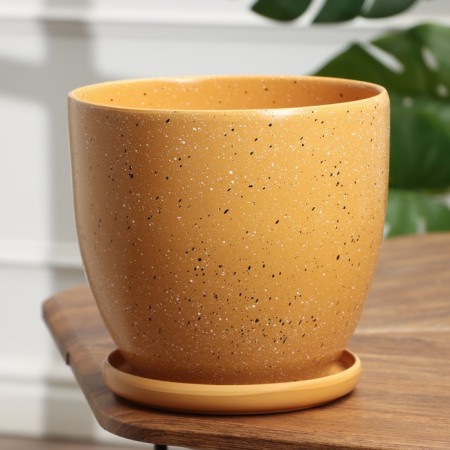 Flower pot "ripples" brown, 4.7 liters