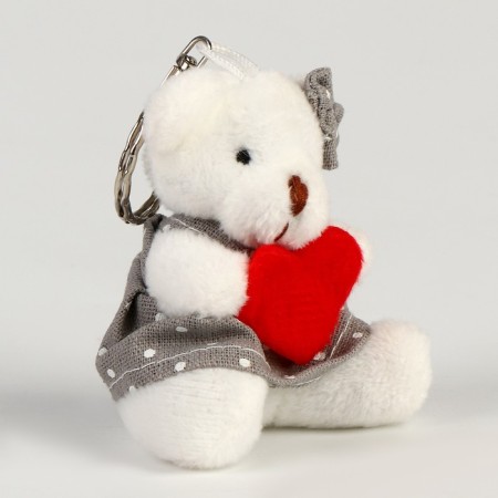 Soft toy "Bear with Heart" on the key fob, species mix-1