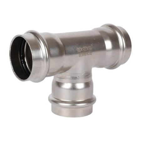 The tee of equivalent Rommer RSS-0013-000035, VPR, D = 35 mm, press, stainless steel-1