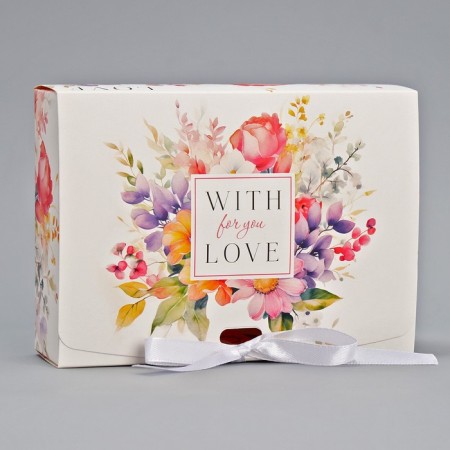 Gift Folding Bilateral Folding, Packaging, “With Love”, 16.5 x 12.5 x 5 cm-3