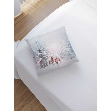 Decorative pillowcase "Deer in the snow", on a zipper, size 45x45 cm-1