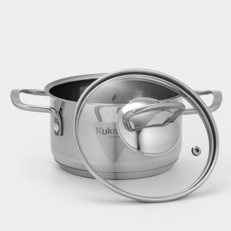 Orion pan, 1 l, d = 14 cm, glass cover, heat distribution bottom, induction-1