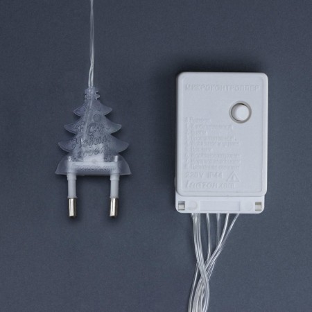 Garland “thread” 10 m with nozzles “needle”, IP20, transparent thread, 100 LED, glow of multi, 8 modes, 220 V-6