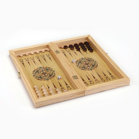 Board game 3 in 1 "Marble": chess, checkers, backgammon, woodboard 40 x 40 cm-5
