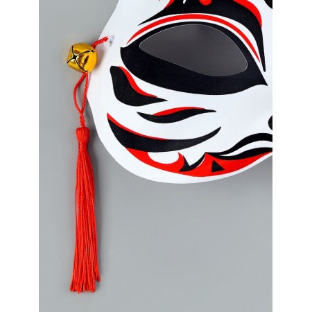 Kitsune carnival mask, black and red-2