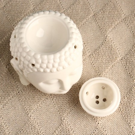 Aroma lamp - a stand for incense "Buddha" 12x10cm, white-4