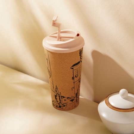 A glass with a cork SL Home “Seville”, 450 ml, 9.5 × 9.5 × 18.5 cm, beige color-6