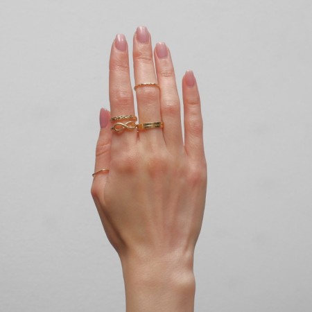 Ring set 5 pieces "perfect fingers" subtlety, color gold-2