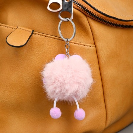 Fluffy on the ring "Conduct with ears" 5x5x8.5 cm-1