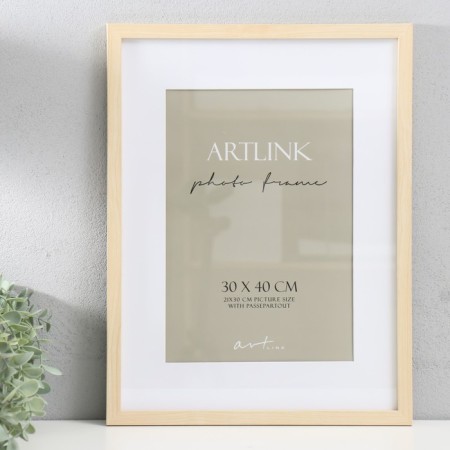 Photo frame MDF "Ellis" 30x40 cm, with a paspartm, natural 76717-1