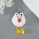 Fluffy on the ring "Bright -eyed raven" white 9.5x6x6 cm