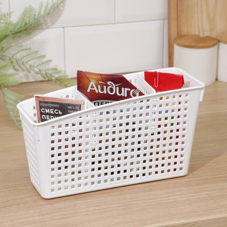 Organizer with partitions "Loft", 24.5 × 9.5 × 14 cm, white color