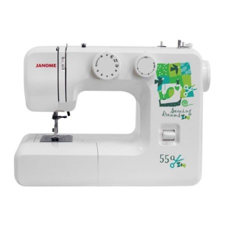 The sewing machine Janome 550, 15 operas, seating, elastic, secret line, white