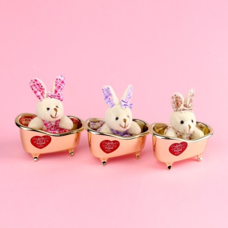 Soft toy "Love will win everything", bunny, color mix-6